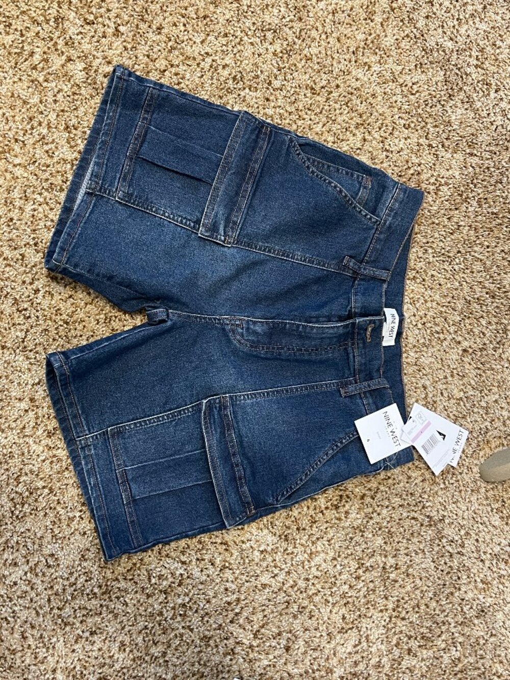 Nine West Cargo Jean Shorts, Size 6, Women's